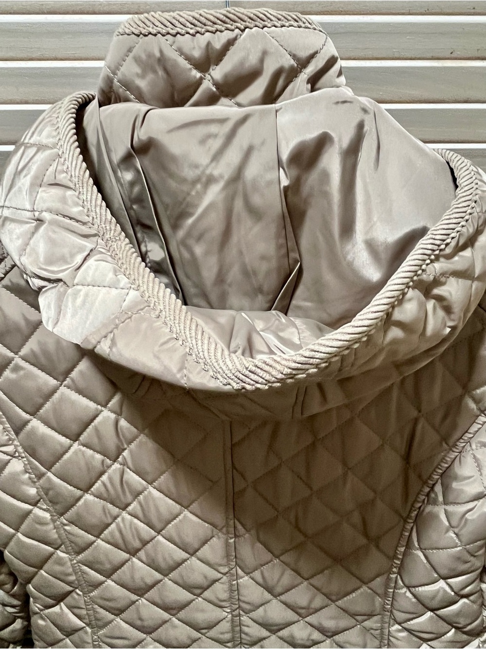 NWT Polo Ralph Lauren Womens Jacket Coat Beige S Quilted Faux Fur Lined - Picture 15 of 16